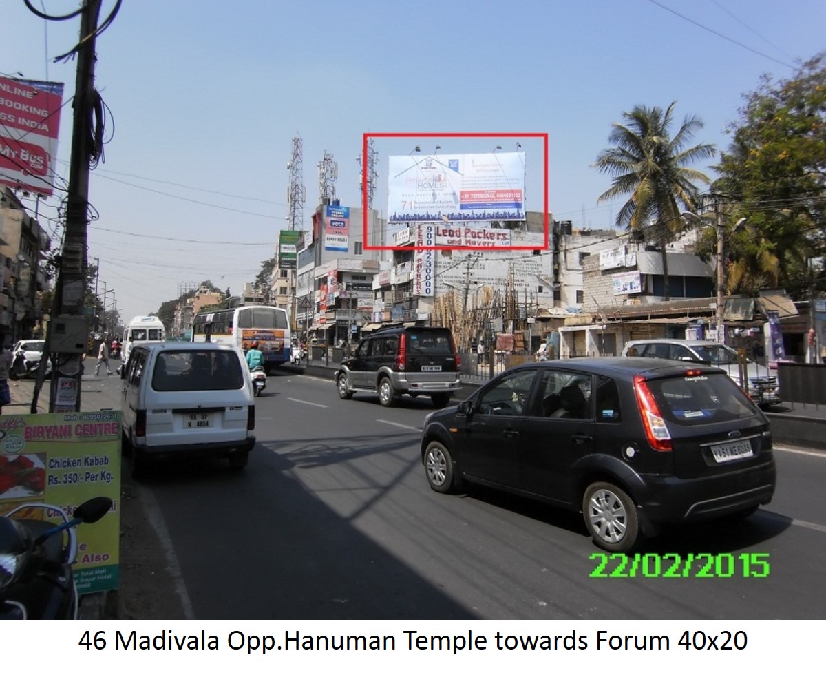 Madivala Opp.Hanuman Temple Towards Forum, Bengaluru                                  