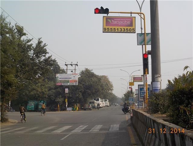 Traffic Signal At Sector-57,58,54 T-Point, Near Petrol Pump, Noida                                     